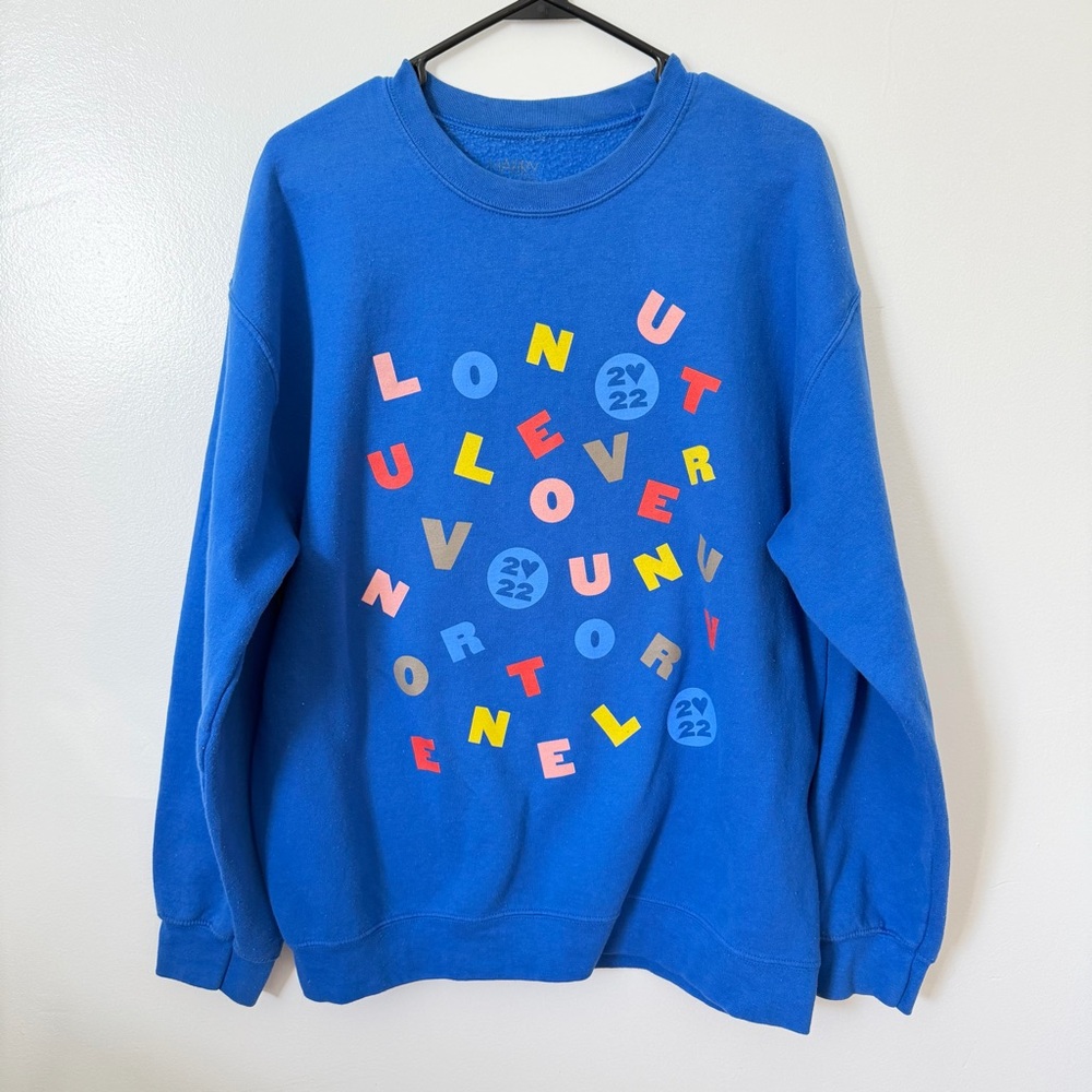Harry Styles Love On Tour 2022 Blue Crewneck SweatshiRt Size Large